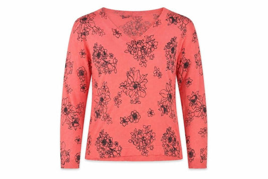 Marks & Spencer Womens Pink Floral Knit Pullover Jumper Size S