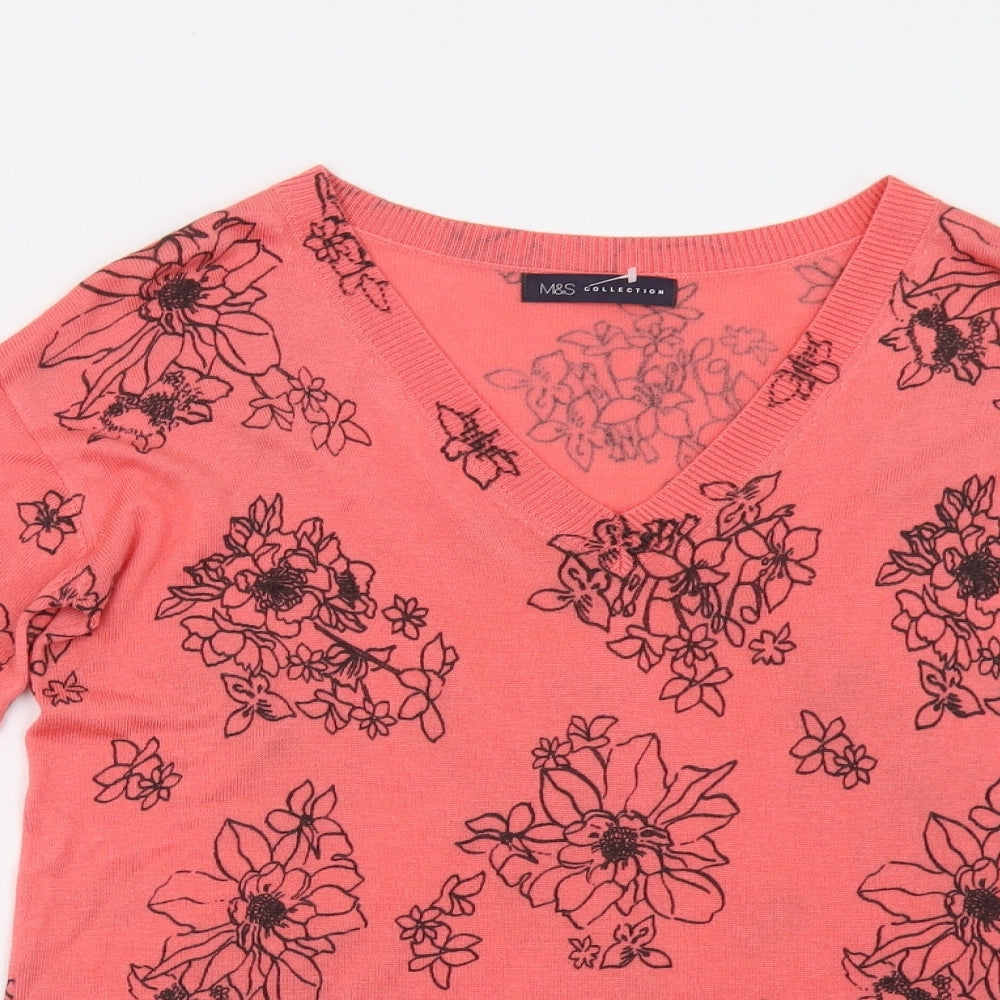 Womens UK Size S M&S Pink Pullover Jumper