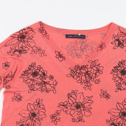 Womens UK Size S M&S Pink Pullover Jumper