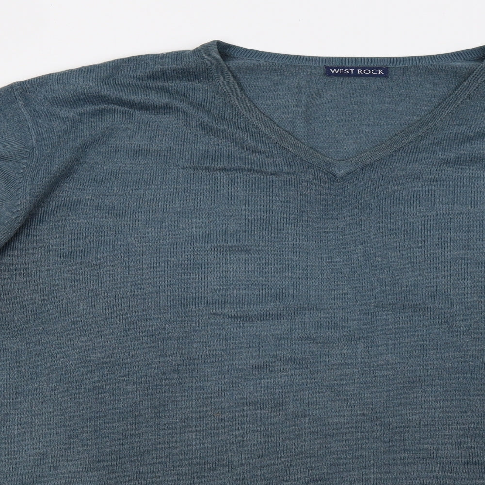 West Rock Mens Green  Knit Pullover Jumper Size XL