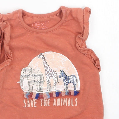 NEXT Girls Orange   Basic Tank Size 12-18 Months