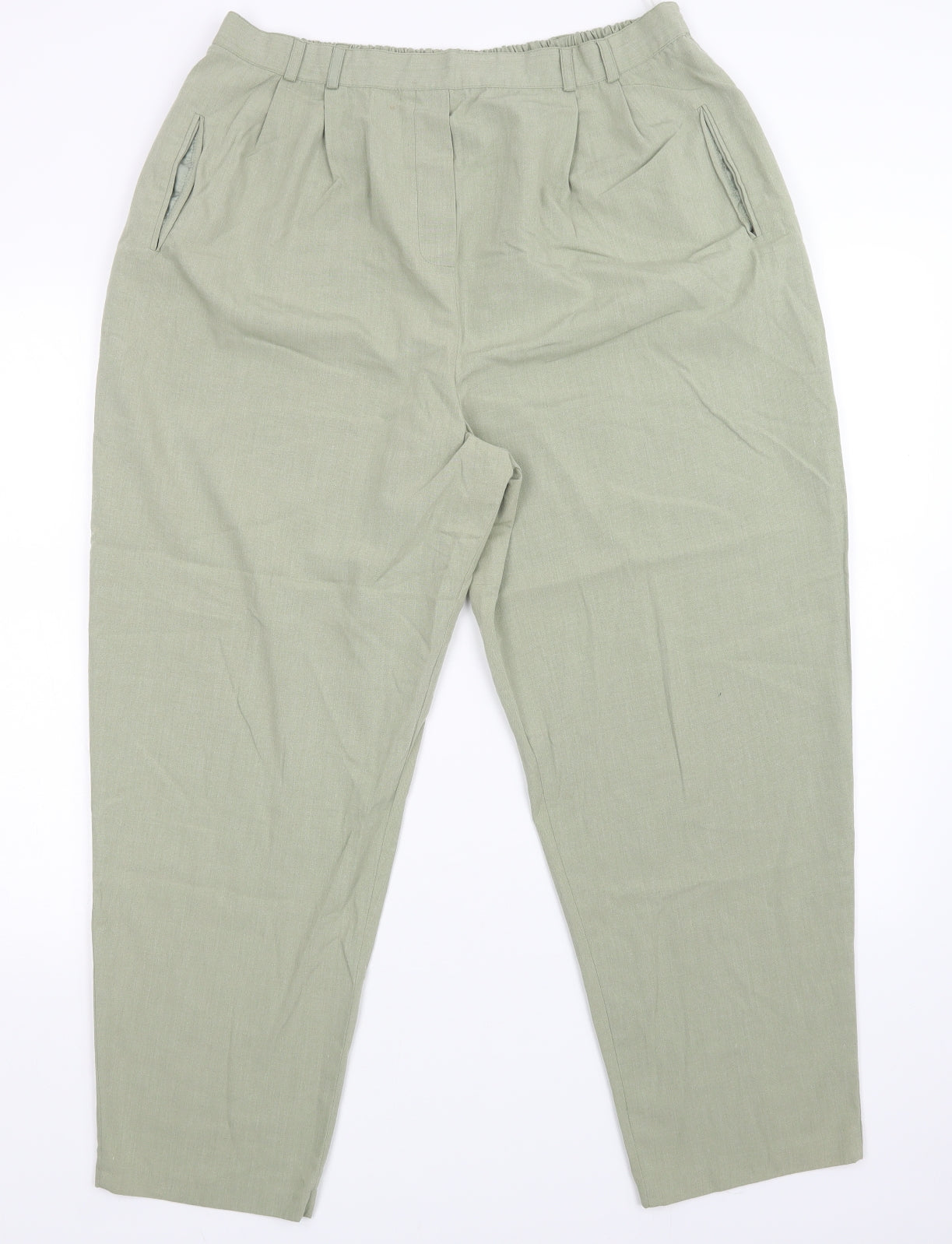 Womens UK Size 22 Design essentials Regular Fit  Green Trousers