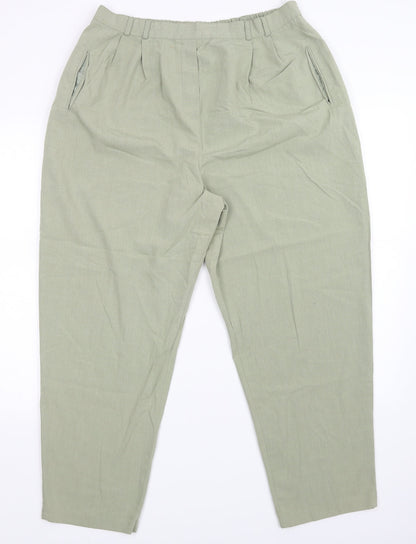 Womens UK Size 22 Design essentials Regular Fit  Green Trousers