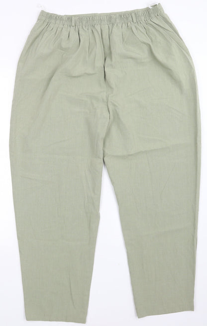 Womens UK Size 22 Design essentials Regular Fit  Green Trousers