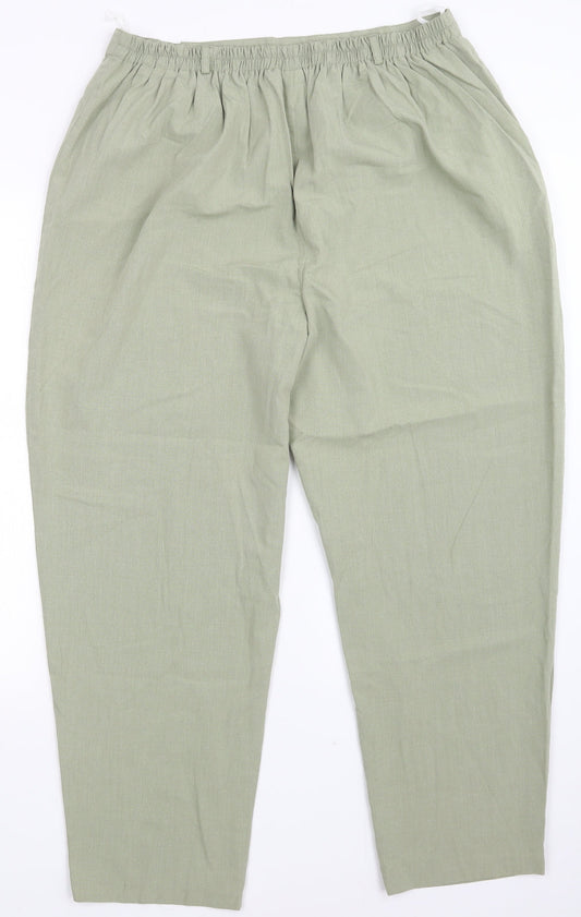 Womens UK Size 22 Design essentials Regular Fit  Green Trousers