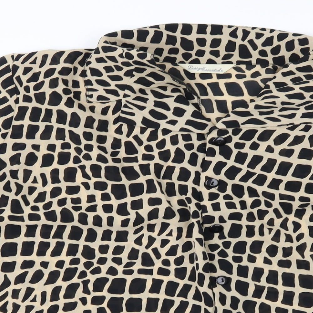 Womens UK Size 20 Design Essentials Beige Basic Button-Up