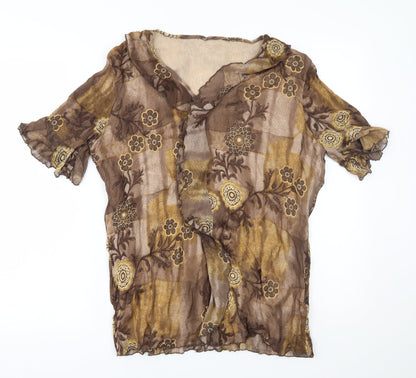 Womens UK Size 20 Preworn Brown Basic Blouse