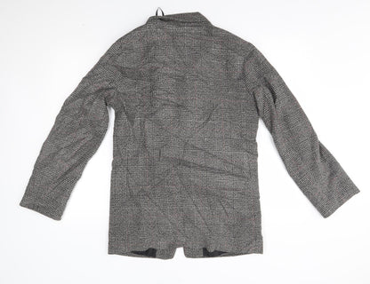 Primark Womens Grey Plaid  Jacket Blazer Size 8