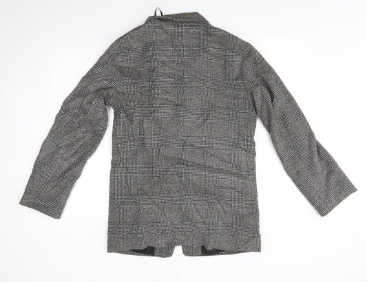 Primark Womens Grey Plaid  Jacket Blazer Size 8