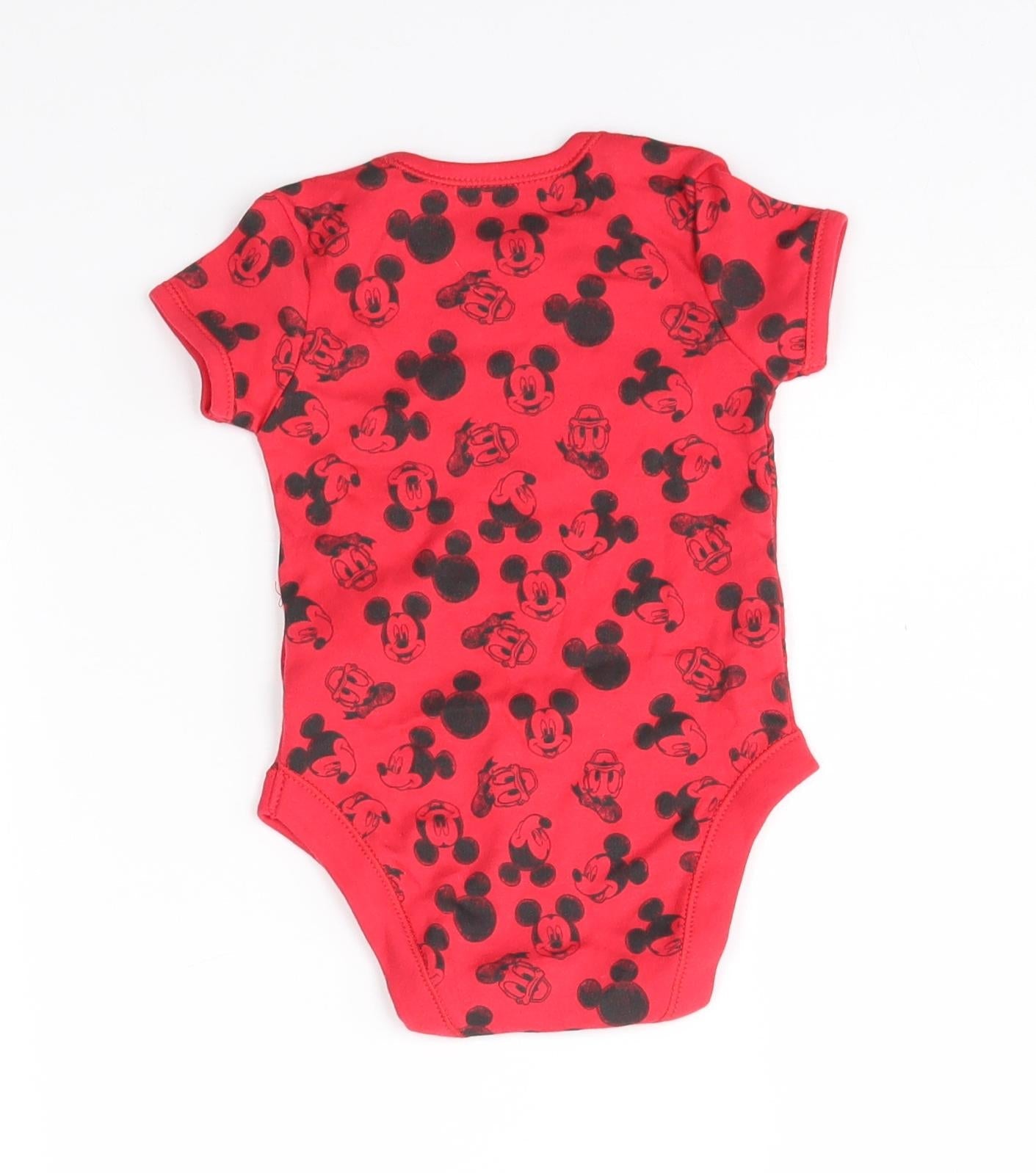 George Baby Red   Babygrow One-Piece Size 6-9 Months  - mickey mouse, disney