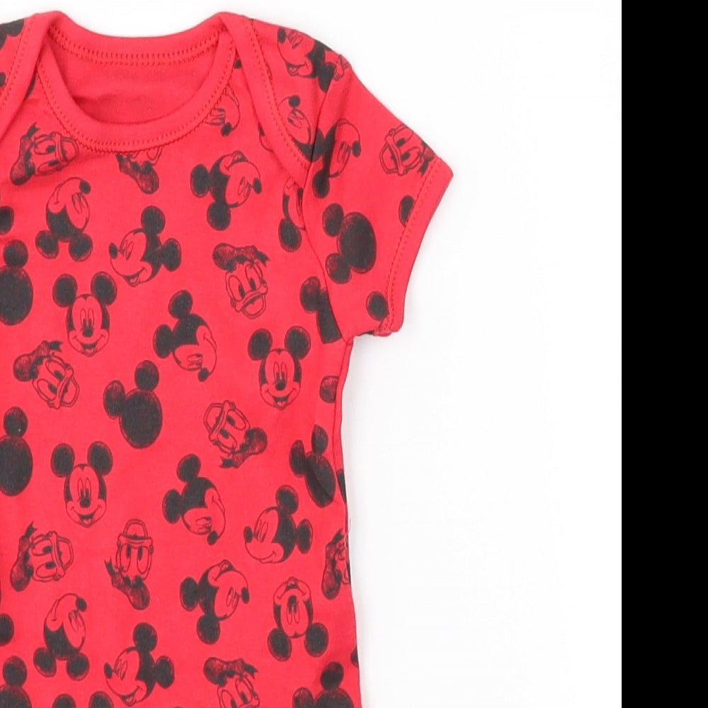 George Baby Red   Babygrow One-Piece Size 6-9 Months  - mickey mouse, disney