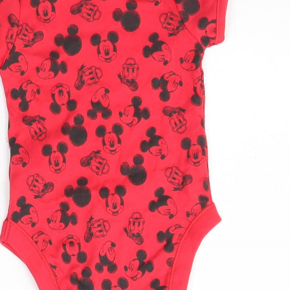 George Baby Red   Babygrow One-Piece Size 6-9 Months  - mickey mouse, disney