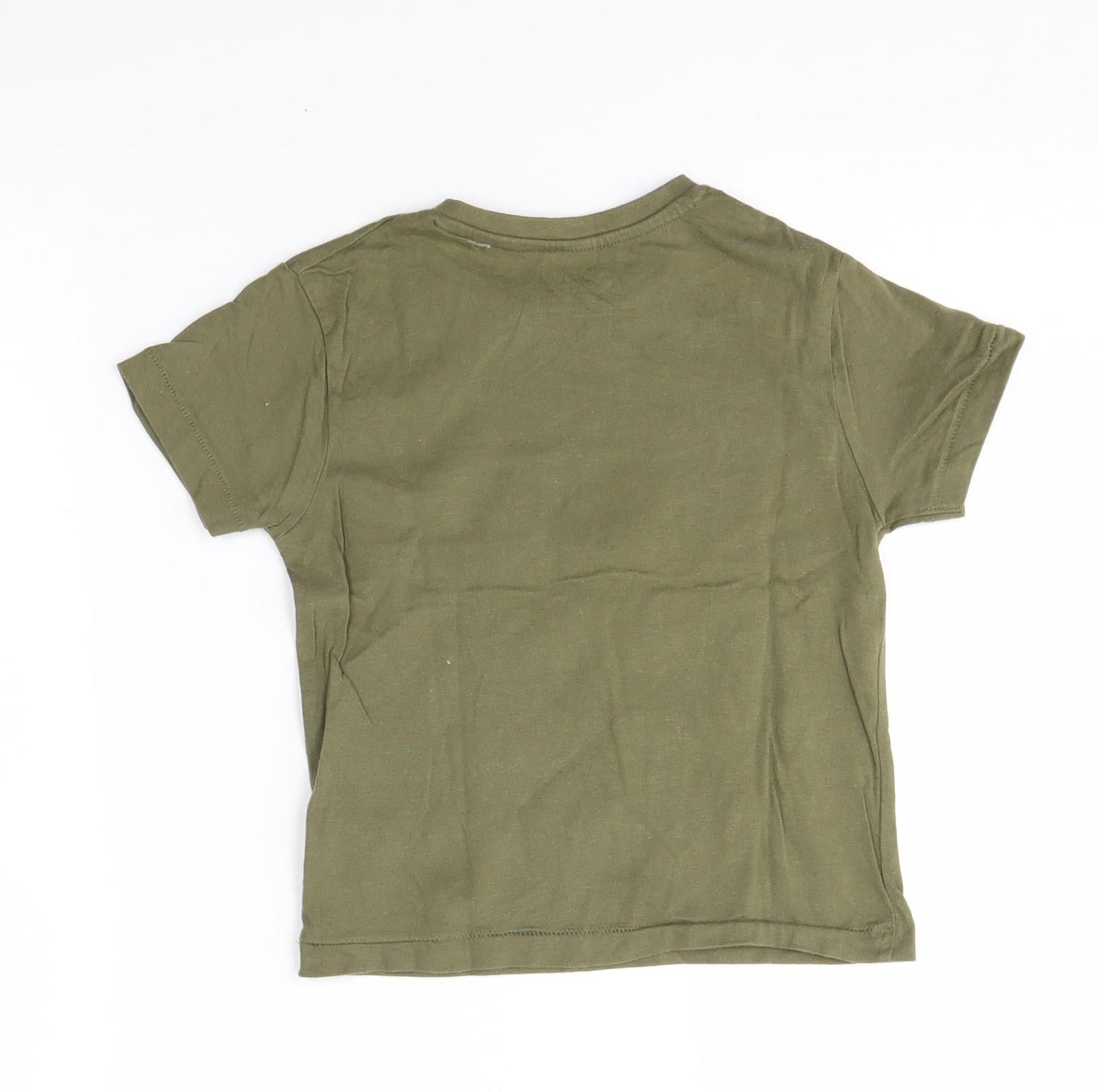 Primark Boys Green   Basic T-Shirt Size 3-4 Years  - dino