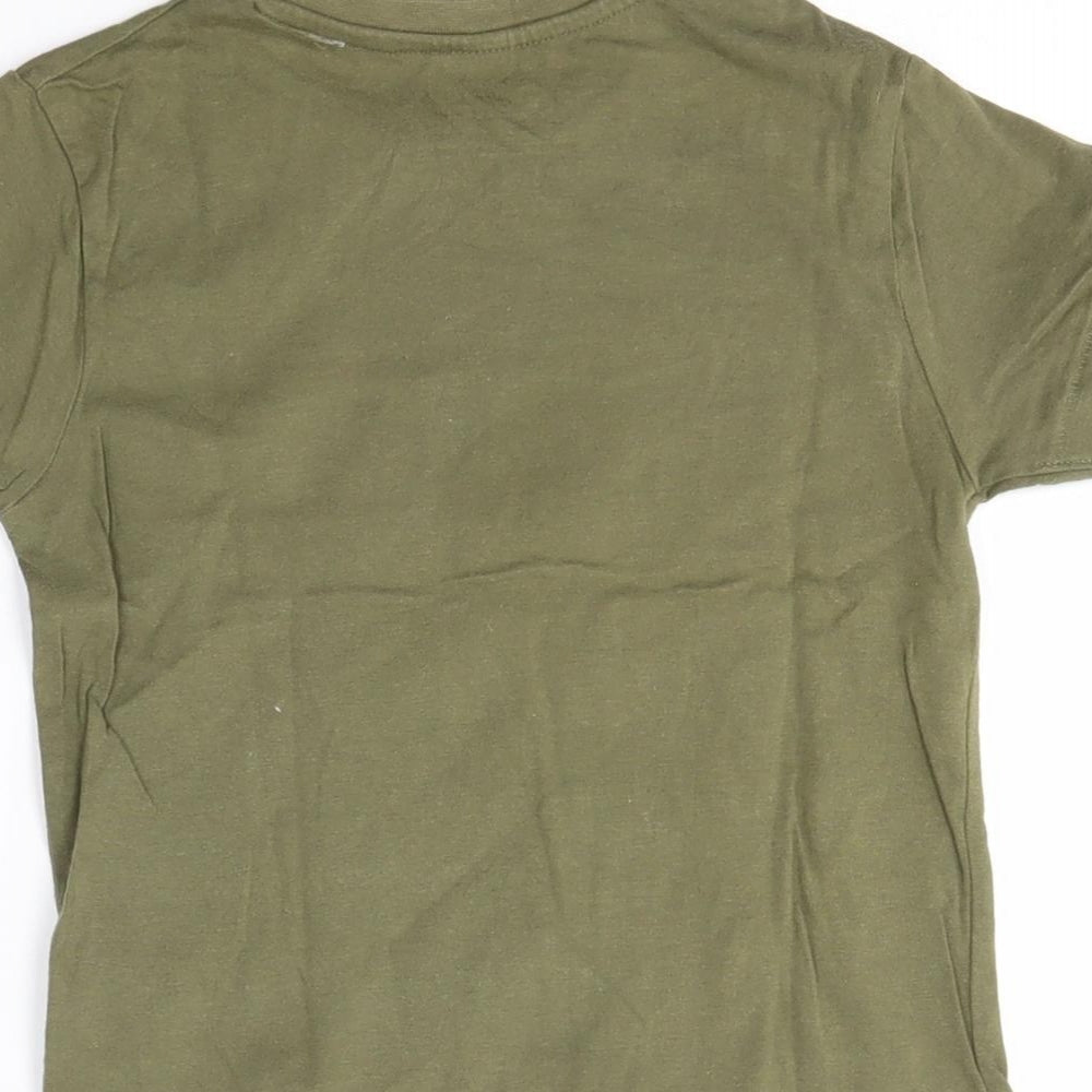 Primark Boys Green   Basic T-Shirt Size 3-4 Years  - dino