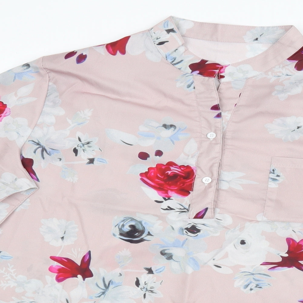Womens UK Size 4XL Preworn Pink Basic Blouse