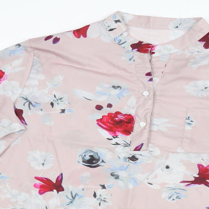Womens UK Size 4XL Preworn Pink Basic Blouse