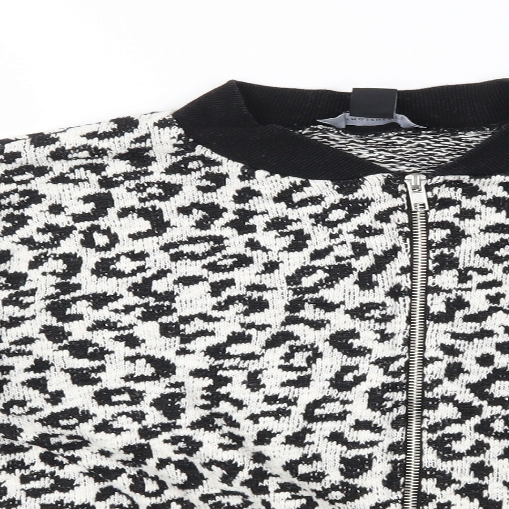 Atmosphere Womens White Animal Print  Bomber Jacket Jacket Size 14