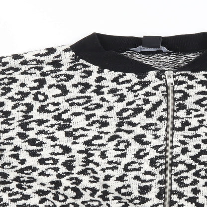 Atmosphere Womens White Animal Print  Bomber Jacket Jacket Size 14