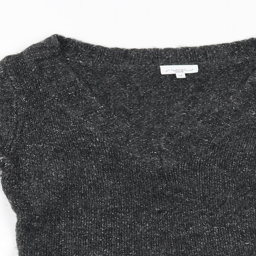 Womens UK Size 12 New Look Grey Pullover Jumper
