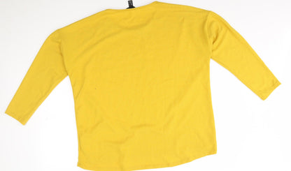 Womens UK Size L New Look Yellow Pullover Jumper