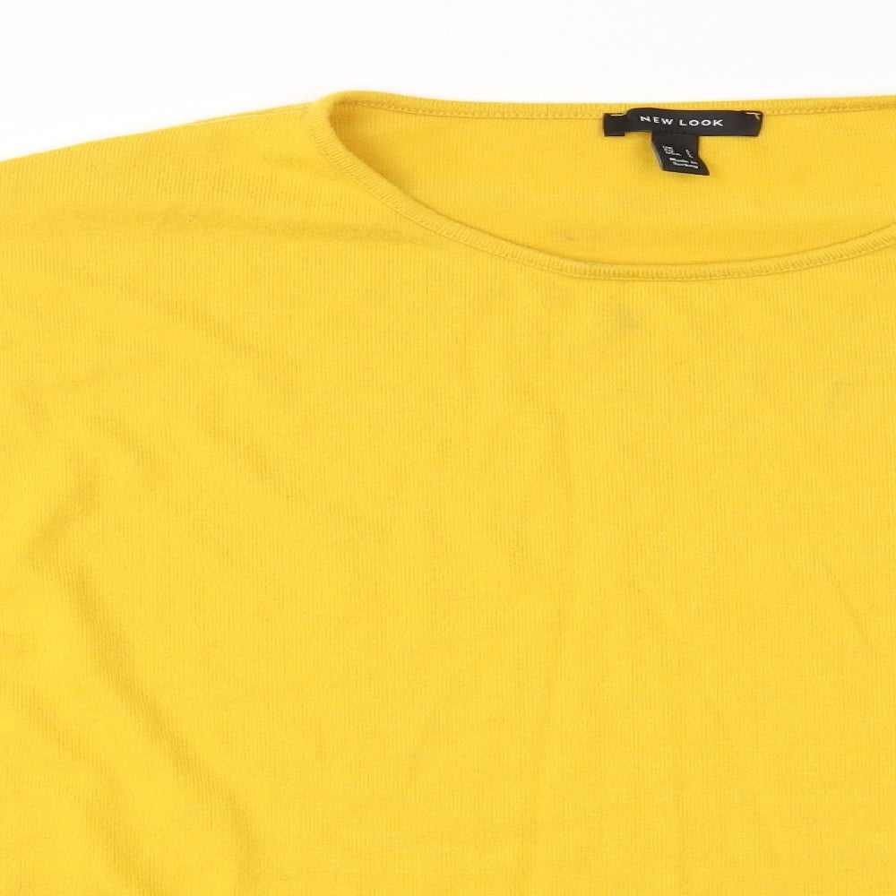 Womens UK Size L New Look Yellow Pullover Jumper