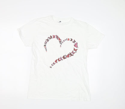 Womens UK Size M Gildan White Basic Polo