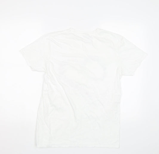 Womens UK Size M Gildan White Basic Polo
