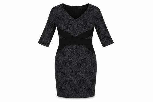 Sandra Darren Womens Black Floral  Bodycon  Size 10