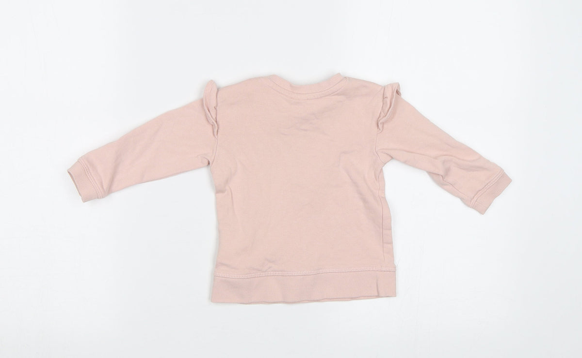 H&M Baby Pink   Pullover Jumper Size 6-9 Months  - Bunny