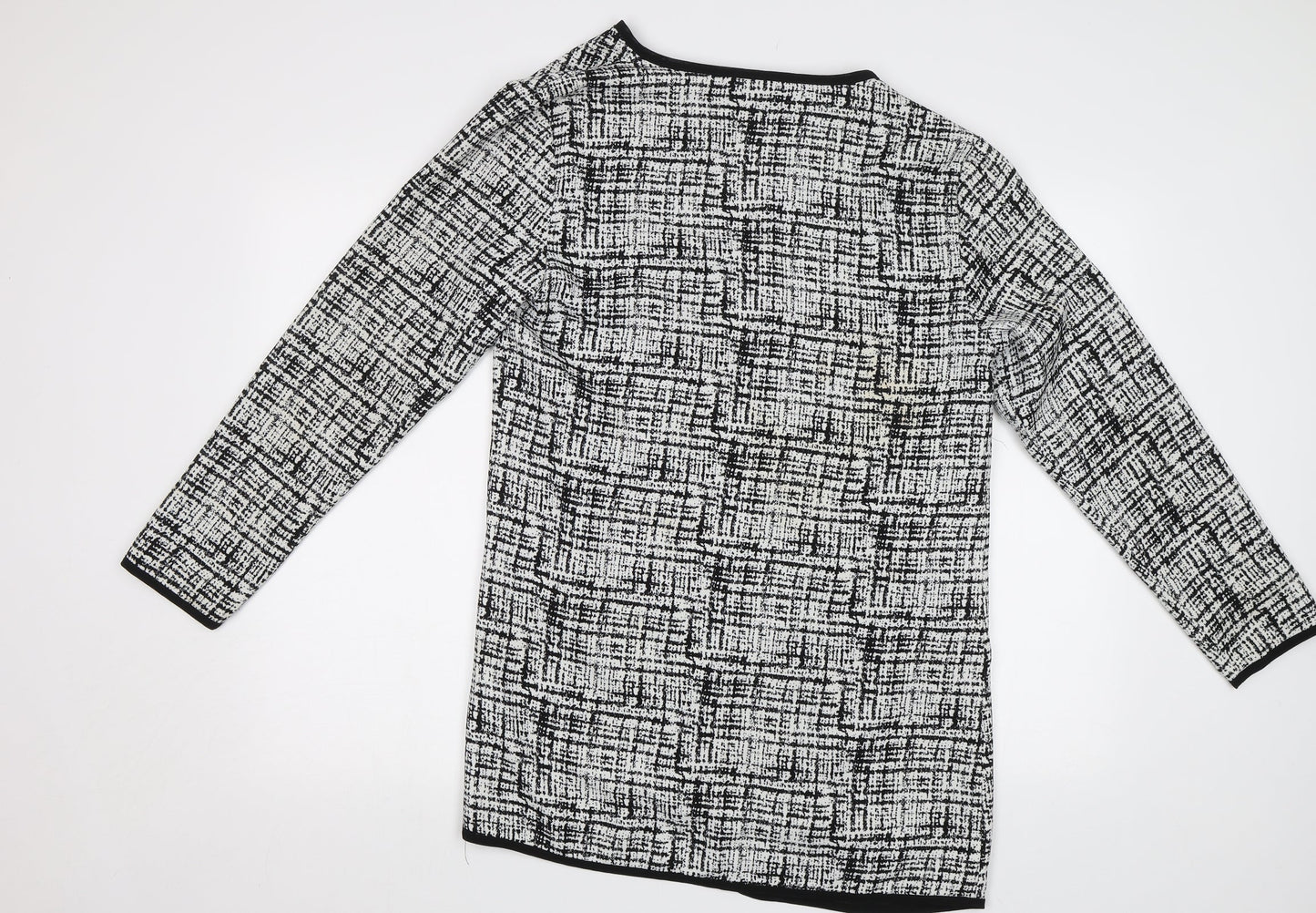 In the Style Womens Black Geometric  Overcoat Coat Size M