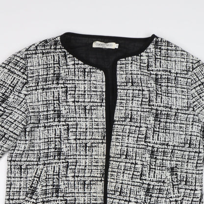 In the Style Womens Black Geometric  Overcoat Coat Size M