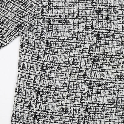 In the Style Womens Black Geometric  Overcoat Coat Size M