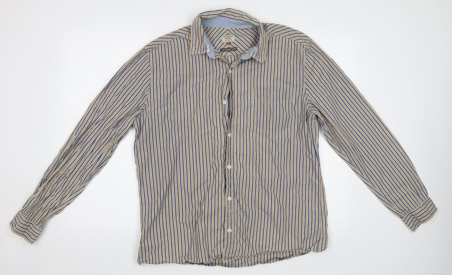 Mens UK Size XL NEXT Yellow  Button-Up Long Sleeve Casual Shirt
