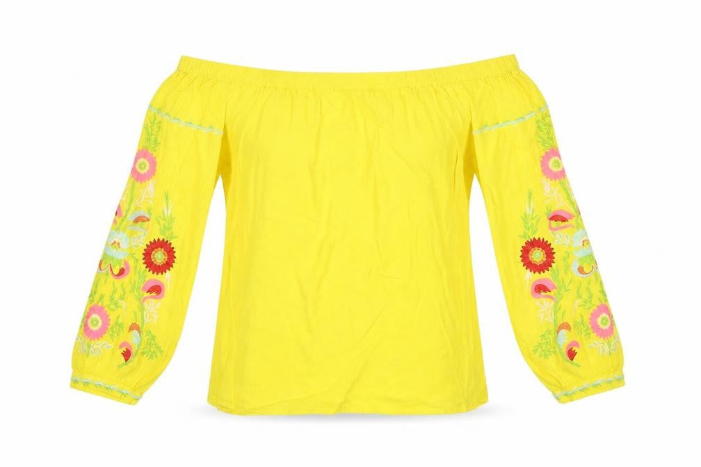 Womens UK Size 10 F&F Yellow Basic Blouse
