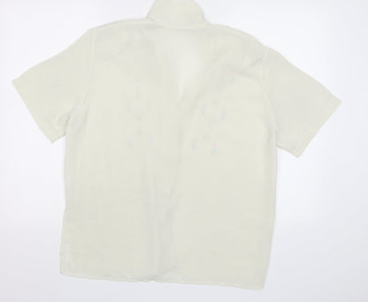 Womens UK Size L Rosy Ivory Basic Blouse
