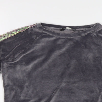 George Girls Grey   Pullover Sweatshirt Size 10-11 Years  - Sequin detail