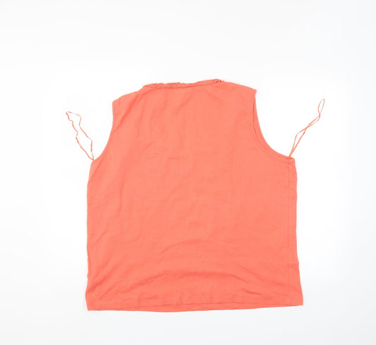 Womens UK Size 22 Casual Collection Orange Basic Blouse
