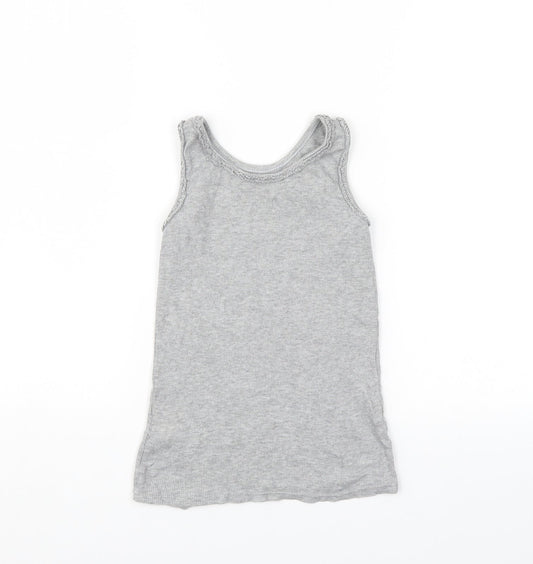 I love girls wear Girls Grey  Rayon Basic T-Shirt Size 8-9 Years