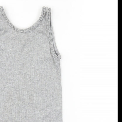 I love girls wear Girls Grey  Rayon Basic T-Shirt Size 8-9 Years