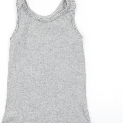 I love girls wear Girls Grey  Rayon Basic T-Shirt Size 8-9 Years