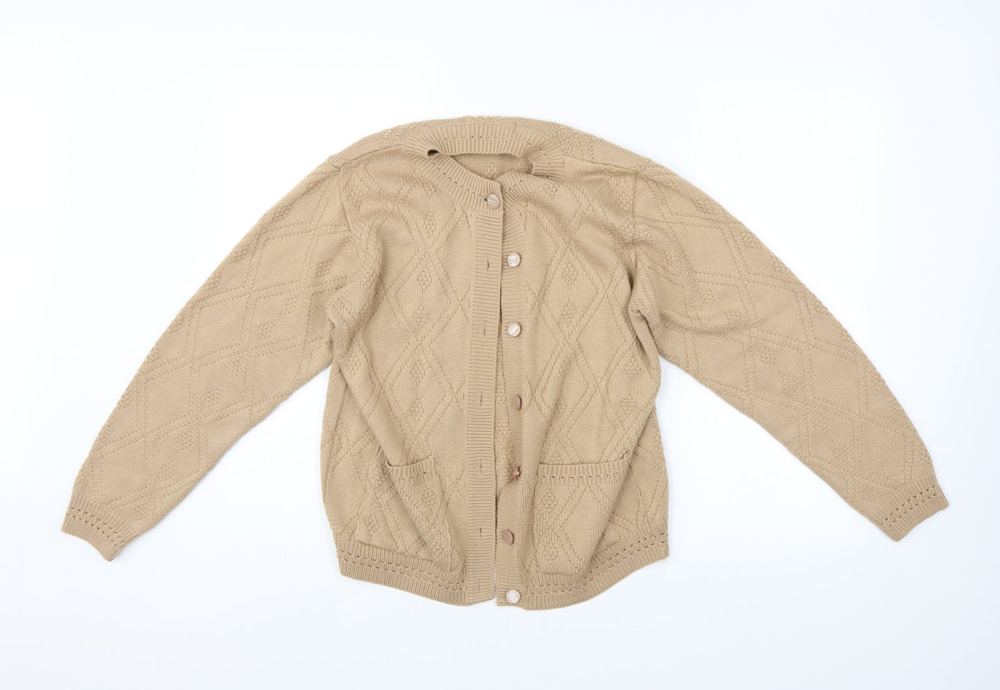 Womens UK Size 16 Beaumonde Beige Cardigan Jumper