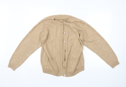 Womens UK Size 16 Beaumonde Beige Cardigan Jumper