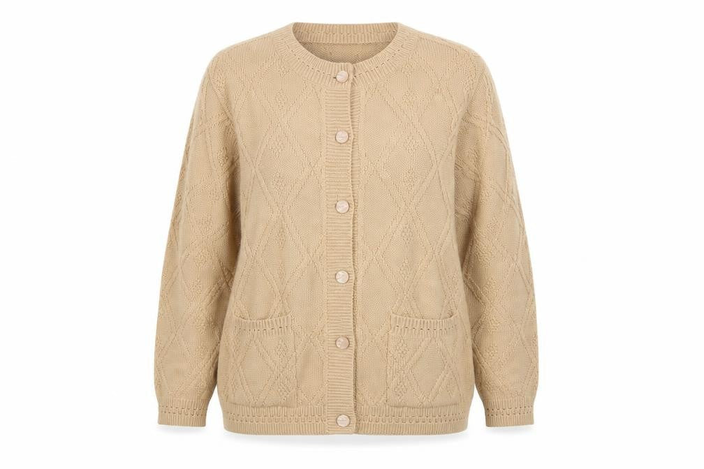 Womens UK Size 16 Beaumonde Beige Cardigan Jumper