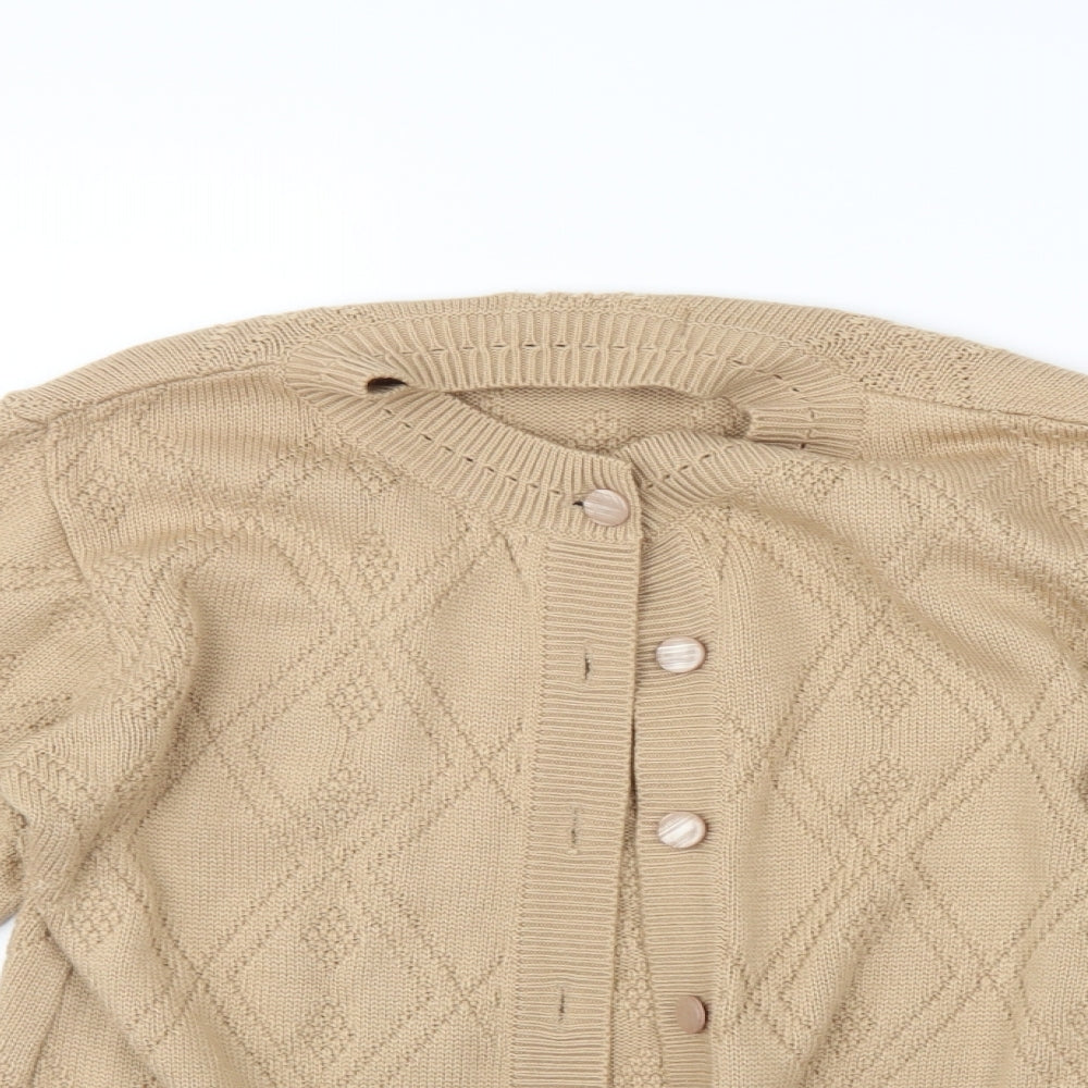 Womens UK Size 16 Beaumonde Beige Cardigan Jumper