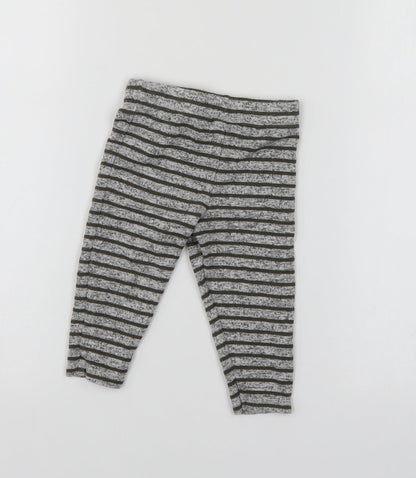 Fred & Flo Boys Grey Striped  Sweatpants Leggings Size 6-9 Months