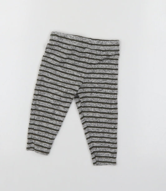 Fred & Flo Boys Grey Striped  Sweatpants Leggings Size 6-9 Months