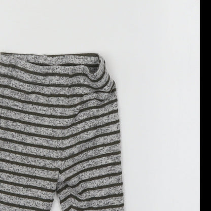 Fred & Flo Boys Grey Striped  Sweatpants Leggings Size 6-9 Months