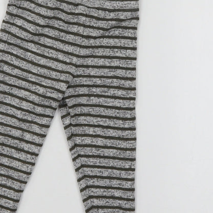 Fred & Flo Boys Grey Striped  Sweatpants Leggings Size 6-9 Months
