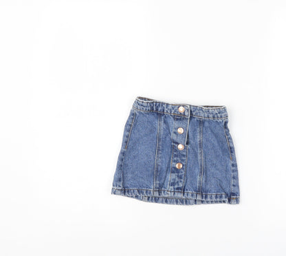 Denim & Co. Girls Blue  Denim A-Line Skirt Size 3-4 Years