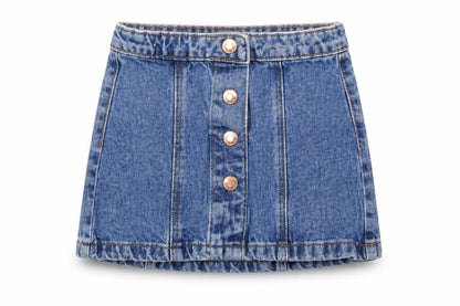 Denim & Co. Girls Blue  Denim A-Line Skirt Size 3-4 Years